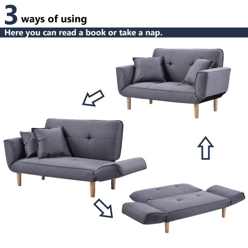 UK Local Small Sofa Bed Modern And Simple Gray Sofa Fabric Living Room 2 Seater Sofa Couch Settee Recliner Sleeper