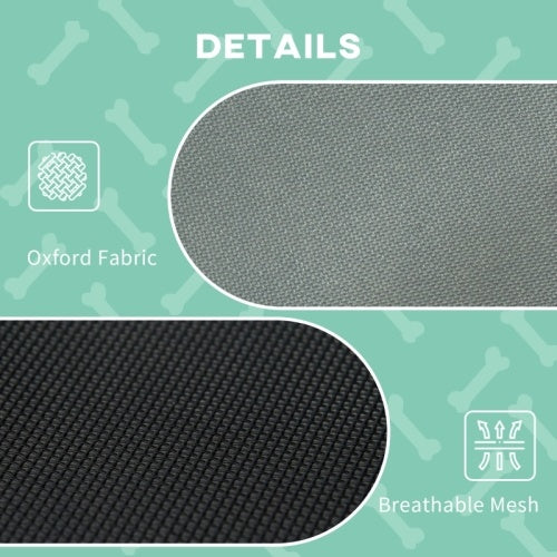 UK Local PawHut Raised Dog Bed Waterproof Elevated Pet Cot With Breathable Mesh UV Protection Canopy Grey, For XL Dogs, 122 X 92 X 108cm
