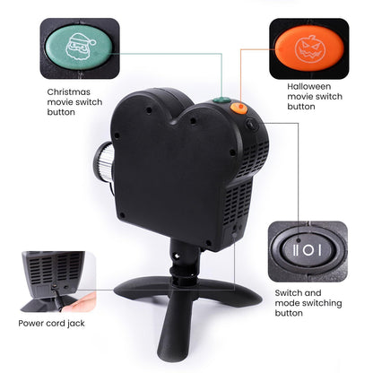 US Local Halloween Window Projector Christmas Holographic Optical Home Window Display Pro