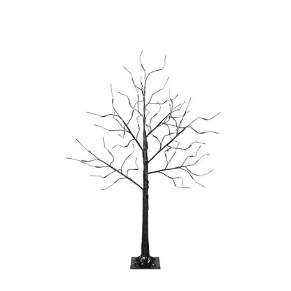 US Local 3 Pack Halloween Spooky Tree With Purple Lights, 4FT 5FT And 6FT, Lighted Black Tree For Halloween Decoration