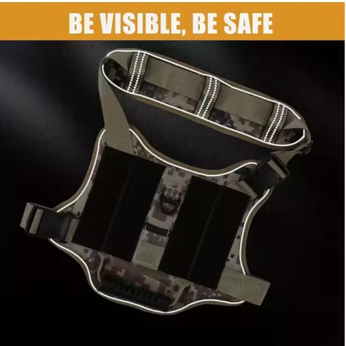 US Local USLOCAL Tactical Service Dog Harness With Control Handle No Pulling Adjustable Reflective Pet Vest Harness Easy Walking Training