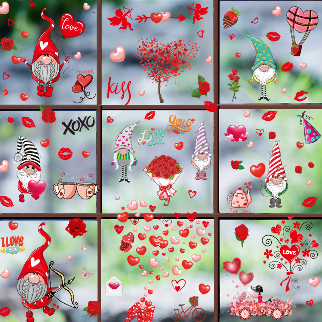 Valentine's Day Valentine's Day Electrostatic Sticker Showcase