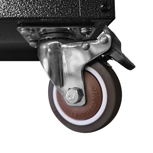 US Local 71 Metal Garage Storage Cabinet With Wheels - Heavy-Duty Tool Storage Cabinet For Home, Office, School, And Garage Organization, Black Gray