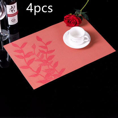 PVC Western-style Placemat Water Plants Leaves Insulation Placemat