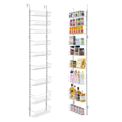 US Local 9-Tier Over The Door Pantry Organizer Hanging Storage Rack Adjustable Kitchen