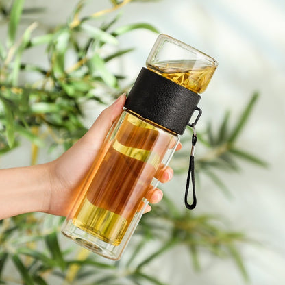 Borosilicate Tea Water Separation Glass Anti-scald Transparent Portable