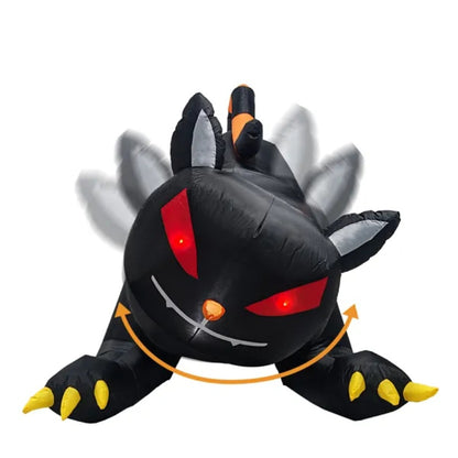 US Local 6.5 FT Halloween Inflatables Animated Black Cat With Shakable Head, Outdoor Decorations Blow Up Yard Decor With Built-in LEDs For Indoor Party Garden Lawn Decor