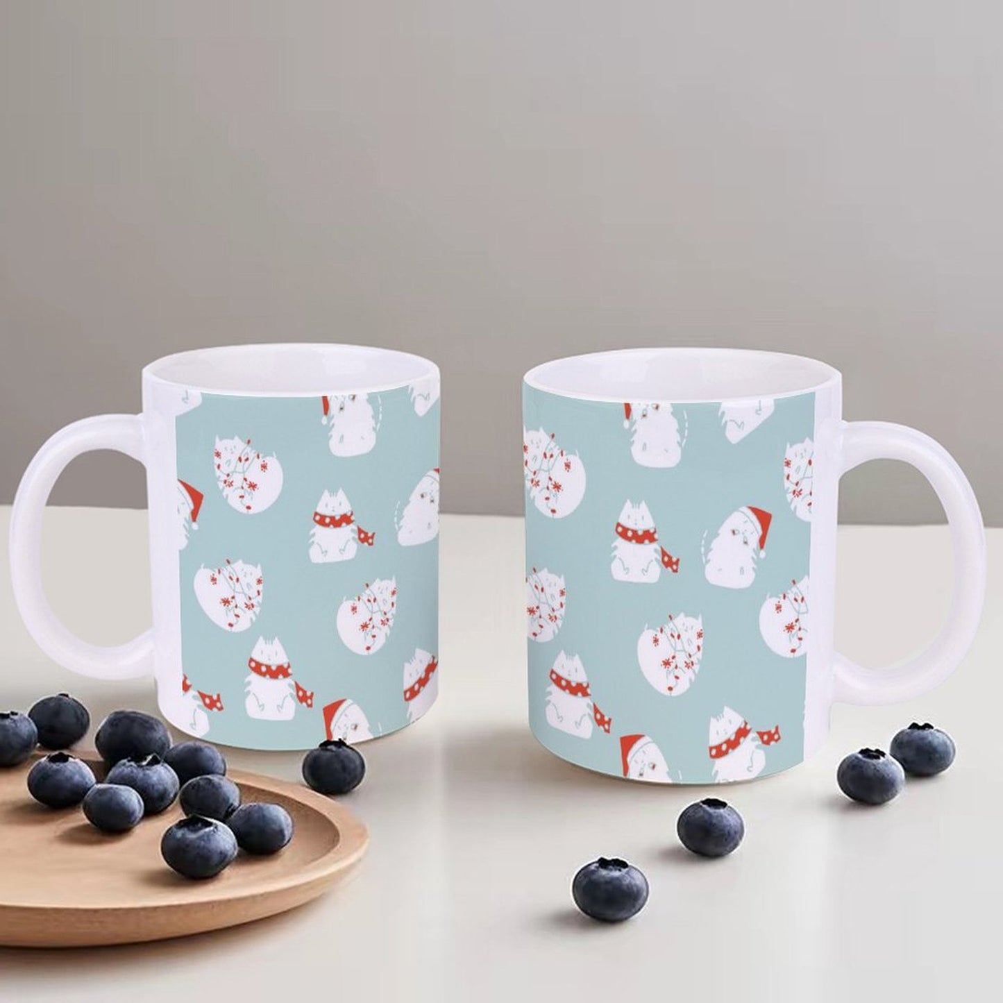POD US Local White mug with full print, Christmas Cat 0030