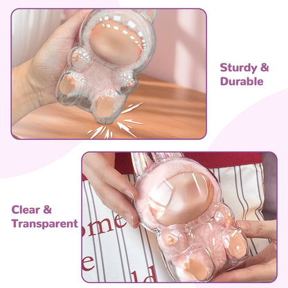 US Local Tocirelo Protective Case Cover Compatible With LABUBU Have A Seat, Clear Plastic Display Case With Keychain, Portable Acrylic Dustproof Accessories Protector Holder For Collectors  Doll Not Included