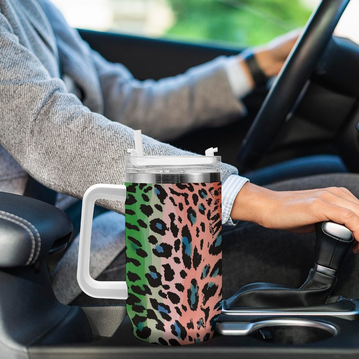 PHDT00345 POD US Local Tumbler 40 oz Large Capacity Car Cup Color Leopard