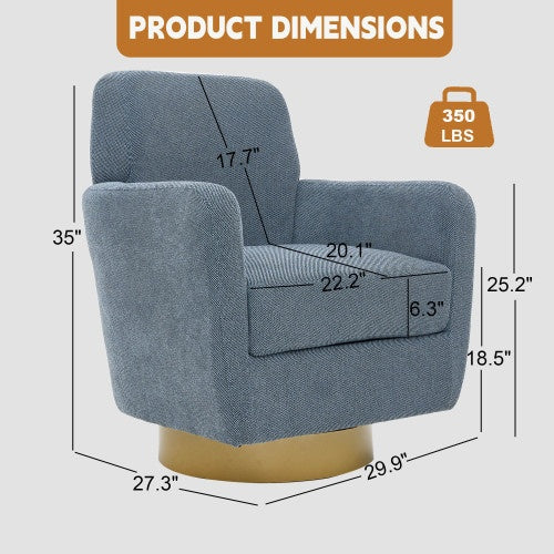 US Local 360 Degree Rotation Armchair Cotton Linen Skin Friendly Fabric Ergonomic Design Living Room Chair Bedroom Chair Living Room Chair Suitable For Indoor Home