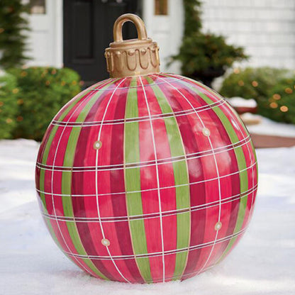 US Local Christmas Ornament Ball Outdoor Pvc 60CM Inflatable Decorated Ball PVC Giant Big Large Balls Xmas Tree Decorations Toy Ball