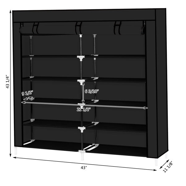 US Local 7-layer 14-cell Non-woven Shoe Cabinet