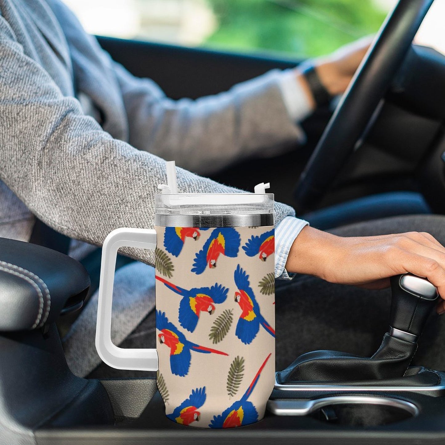 PHDT00187 POD US Local Tumbler 40 oz Large Capacity Car Cup Bird Red Blue