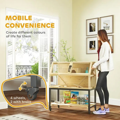 US Local Hamster Cage On Wheels W Storage Shelf, Seesaws, Water Bottle, Hut & Ramps, For Dwarf, Gerbil, Syrian Hamster, Mouse