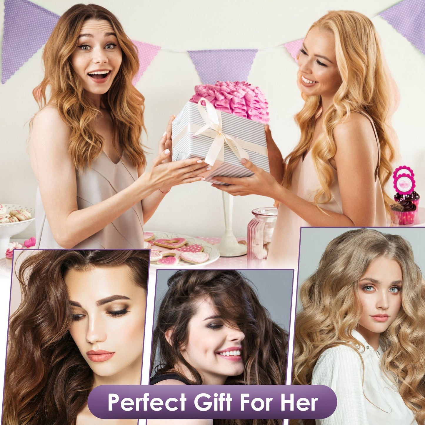 US Local 1Pc Hair Iron Curling Waver With Ceramic 1.41inch Barrel Ions Deep Hair Curler Dual Voltage Anti Scald Hair Curling Wand Hair Crimper With 5 Temperature Auto Off 30S Fast Heating