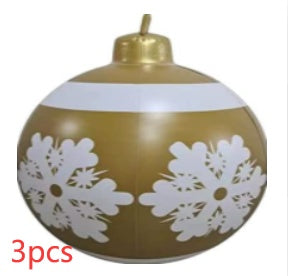 US Local Christmas Ornament Ball Outdoor Pvc 60CM Inflatable Decorated Ball PVC Giant Big Large Balls Xmas Tree Decorations Toy Ball
