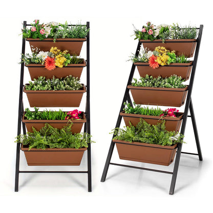 US Local 5-tier Vertical Garden Planter Box Elevated Raised Bed With 5 Container