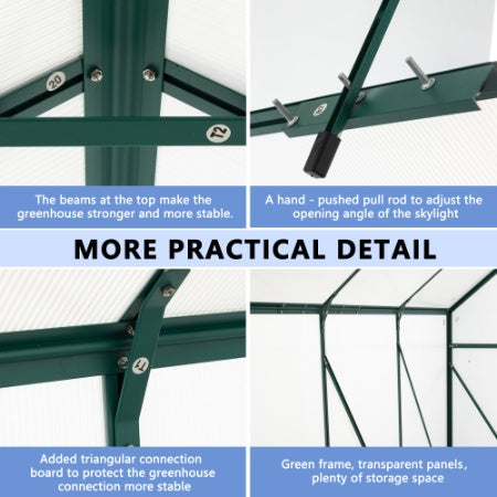 US Local Green-6 X 8 FT Outdoor Patio Greenhouse