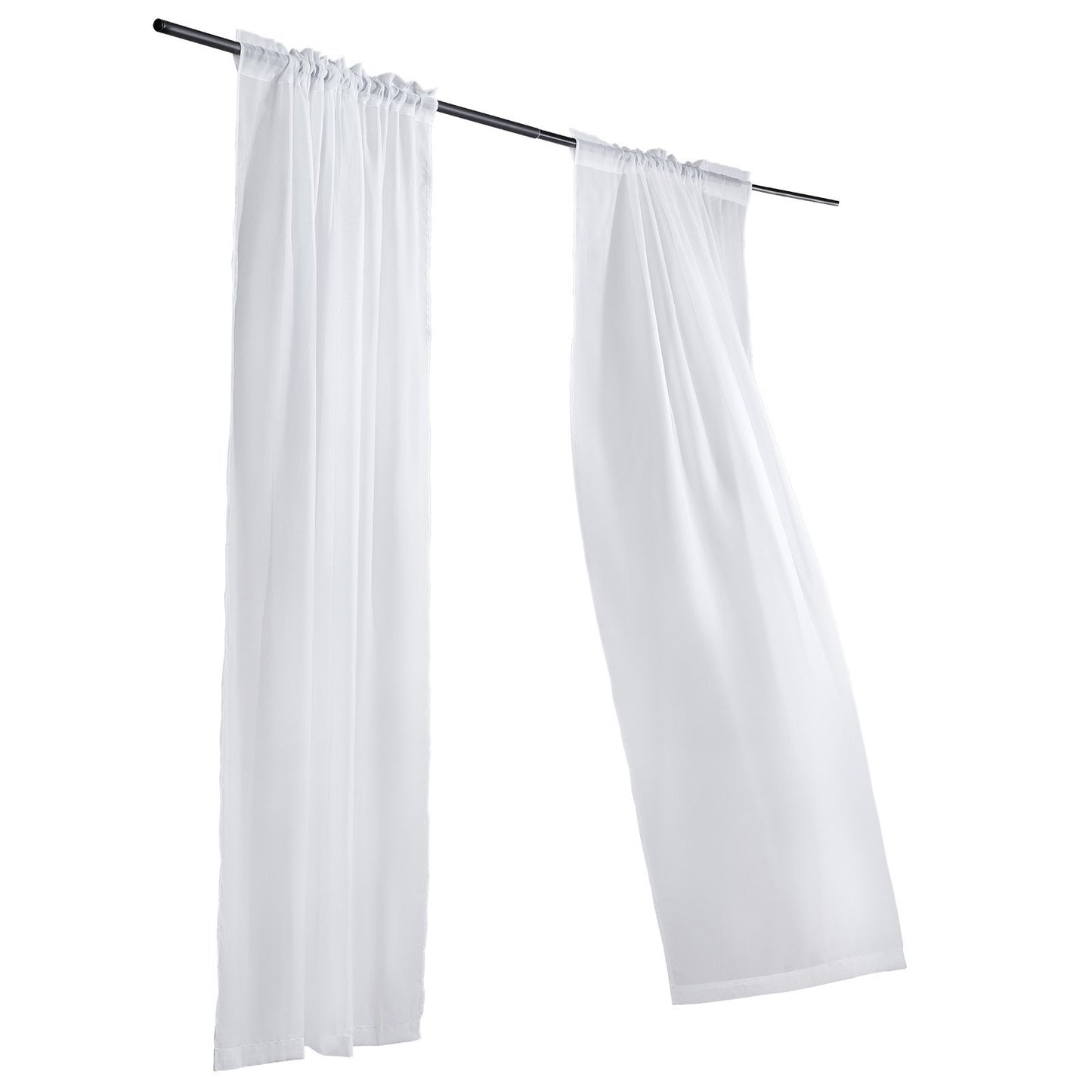 US Local Sheer Curtains 52 W X 84 L Inches 2 Panels Window Drapes Rod Pocket Polyester