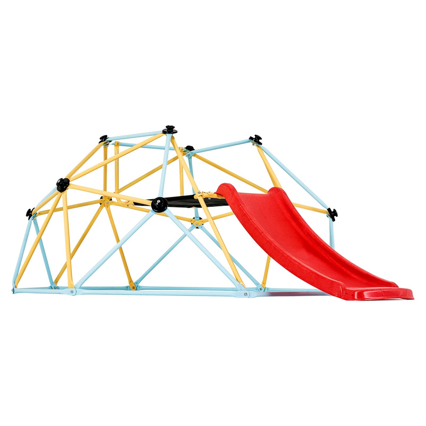 US Local Climbing Dome, For Kids 3 To 9 Years Old, 8FT Geometric Dome Climber With Slide,Jungle Gym Supports 600LBS And Easy Assembly, With Climbing Grip, Outdoor And Indoor Play Equipment For Kids