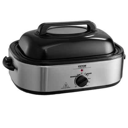 US Local Electric Roaster Oven, 18 QT Turkey Roaster Oven With Self-Basting Lid, 1450W Roaster Oven With Defrost & Warm Function, Adjustable Temperature, Removable Pan & Rack, Fits Turkeys Up To 22LBS