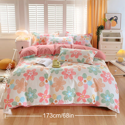 US Local 3 Piece Spring Floral Duvet Cover Set For Women Adults Home Bedroom Flowers Bedding Set With 2 Pillowcases Twin Full Queen King Size