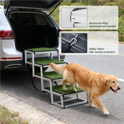 US Local Foldable Dog Ramp For Cars, SUVs, Trucks, Portable Pet Dog Stairs For Large Dogs With Non-Slip Surface Reinforced Design, Lightweight Yet Sturdy Supports Up To 250lbs