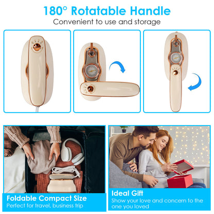 US Local 1Pc 1200W Foldable Handheld Clothes Iron Steamer With Wet Dry Ironing Mode Portable Garment Steamer Travel Clothing Wrinkles Remover With Temperature Display