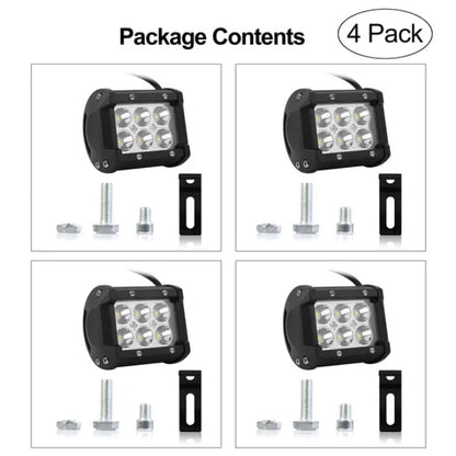 US Local 4 PCS 4in 18W Dual Row LED Spot Light Pod Cube Light