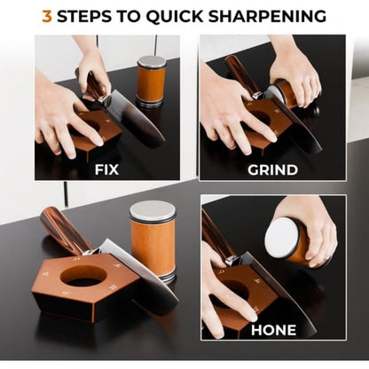 US Local Rolling Knife Sharpener Kit 5 Magnetic Angles 12 Degrees, 15 Degrees, 17 Degrees, 19 Degrees, 22 Degrees. Professional Rolling Knife Sharpening Tool Perfect For Kitchen, Chef, Pocket & Serrated Knives