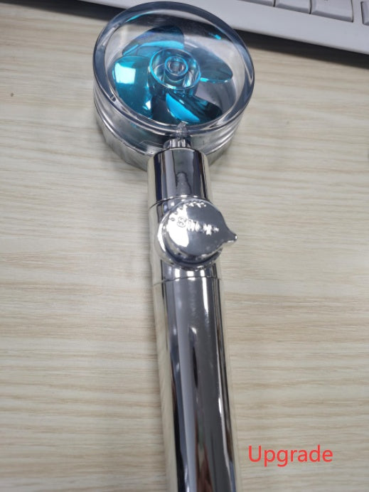 Turbo Propeller Shower Head Water Saving High Preassure Flow 360 Degrees With Fan Extension Showerhead Rainfall With Holder