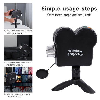 US Local Halloween Window Projector Christmas Holographic Optical Home Window Display Pro