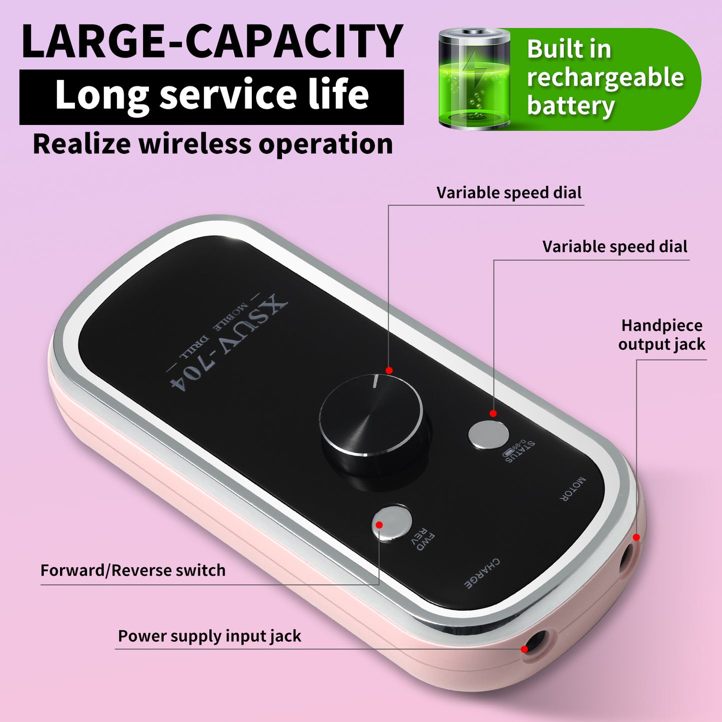 US Local Professional Rechargeable Electric Nail Drill 40000 RPM, Portable Nail File With Storage Stand For Acrylic Gel Polishing Removing - Easy To Use For Women, Manicure At Home DIY Or Salon