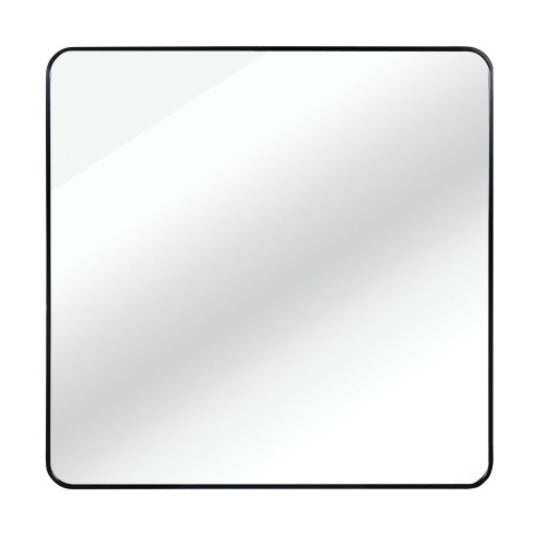 US Local 30 In X 30 In Black Metal Framed Square Bathrrom Mirror For Wall.