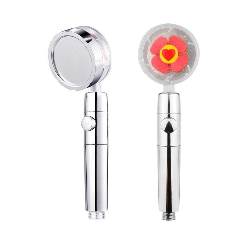 US Local Propeller Driven Shower Head With Stop Button And Cotton Filter Turbocharged High Pressure Handheld Shower Nozzle