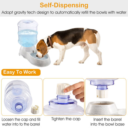 US Local 3.5L 1Gal Pet Water Dispenser Self-Dispensing Gravity Pets Water Feeder Automatic Pet Waterer Cat Dog