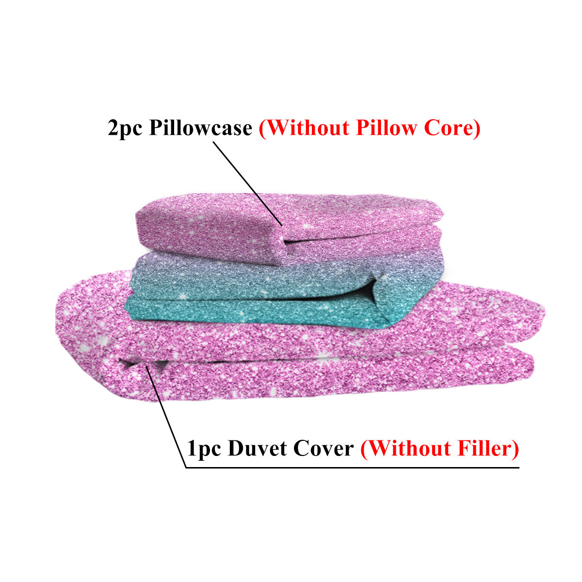 US Local 3 PCS Ultra Soft Duvet Cover Set For Comforter Star Bedding Set Full Queen King Size