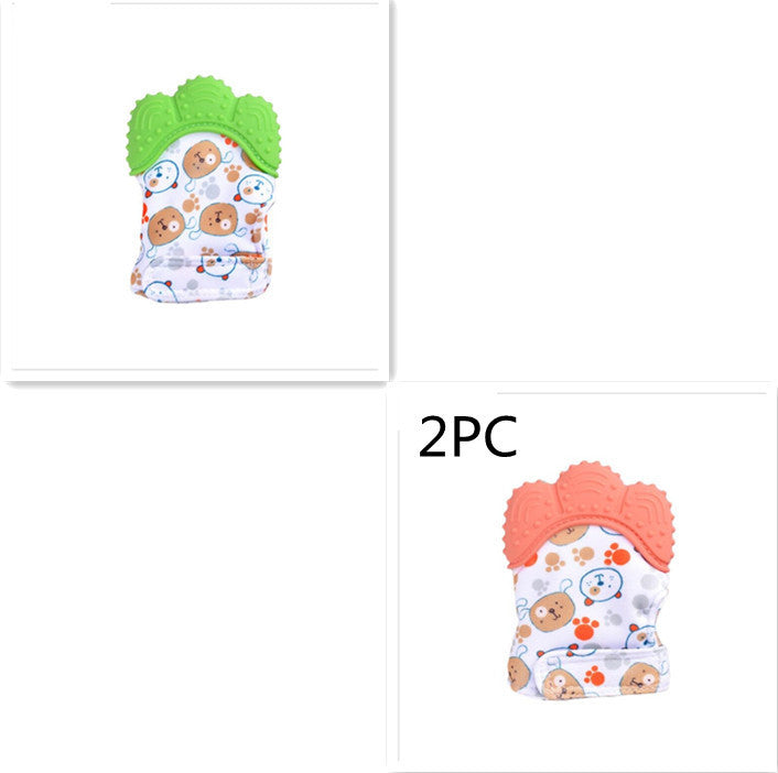 US Local Baby teether baby anti-bite silicone molar gloves children's sound toys