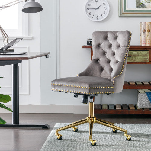 US Local Home Office Chair With Tufted Velvet Buttons