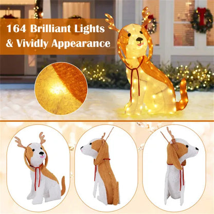 US Local Christmas Dog Decorations With LED Lights, Christmas Decorations