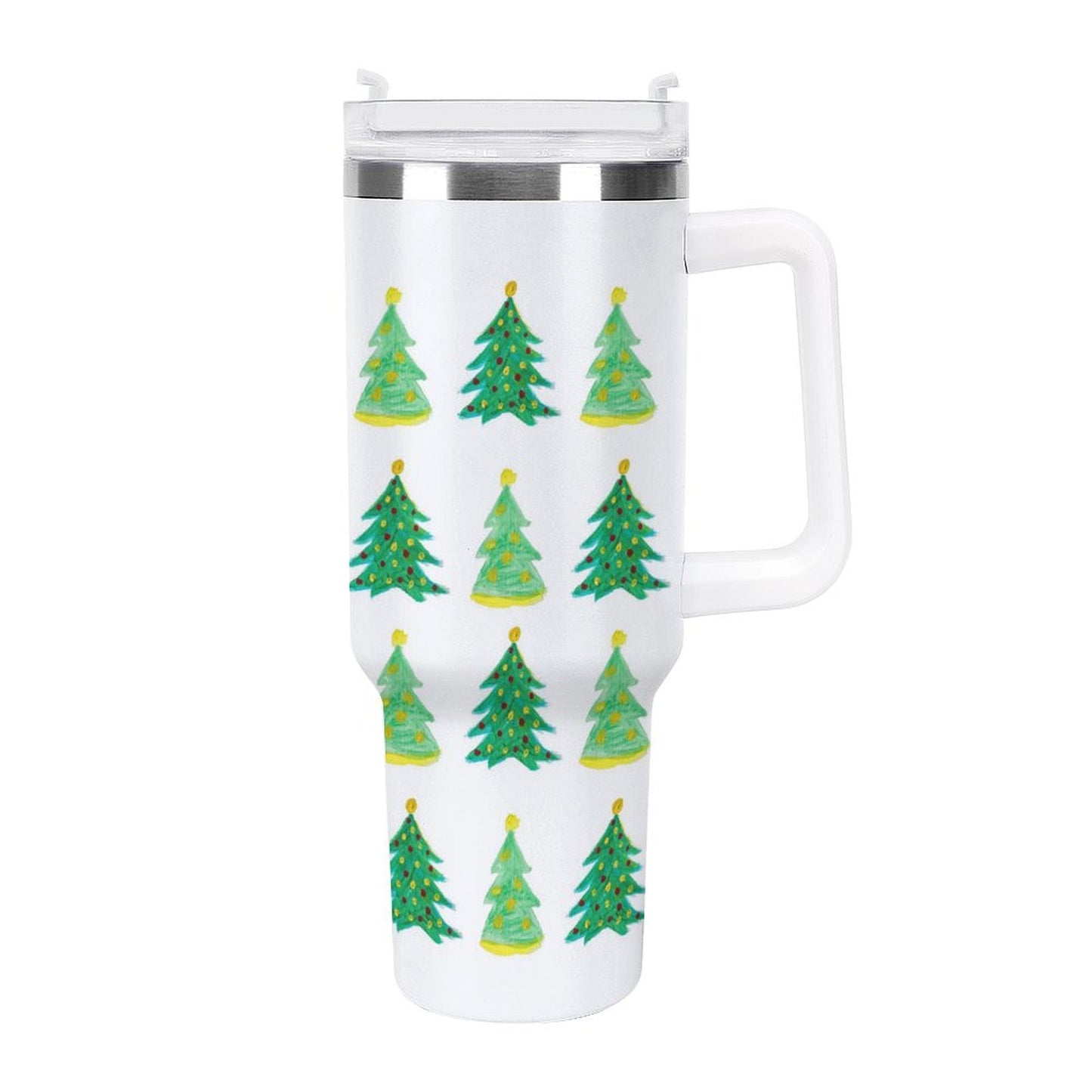 PHDT00064 POD US Local Tumbler 40 oz Large Capacity Car Cup Christmas Tree, Painted, Green