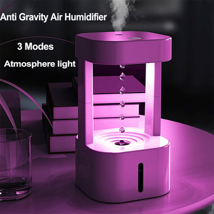 Creative Anti-gravity Water Drop Air Humidifier Air Conditioning Mist Spray Household Quiet Bedroom Office With 580ML Water Tank