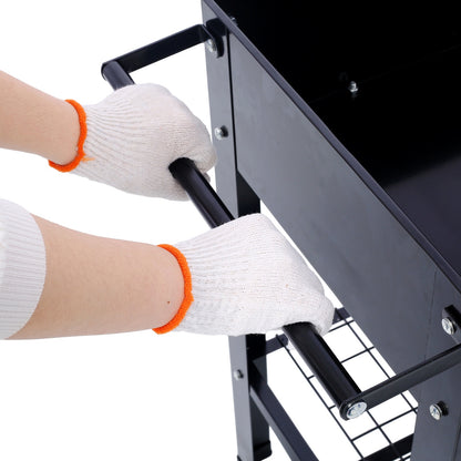 US Local Products Elevated Mobile Raised Ergonomic Metal Planter Garden Bed For Backyard, Patio W Wheels, Low