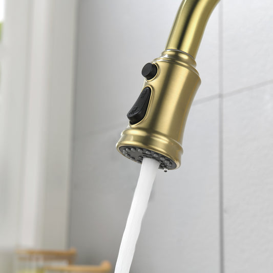 US Local Single Handle High  Pull Out Kitchen Faucet, Single-stage Stainless Steel Kitchen Sink Faucet, With Pull Down Spray