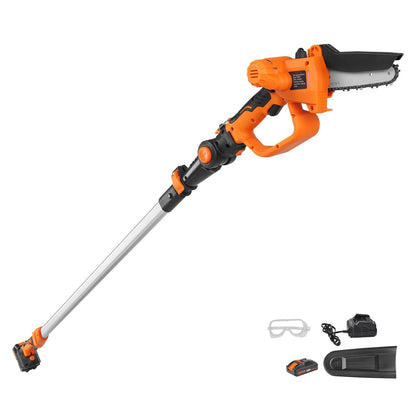 US Local VEVOR 2-in-1 Cordless Pole Saw & Mini Chainsaw, 20V 4Ah Battery Pole Chainsaw, Cutting Capacity 8 Ft Reach Pole Saw For Branch Cutting & Tree Trimming Battery And Blade Cover Included