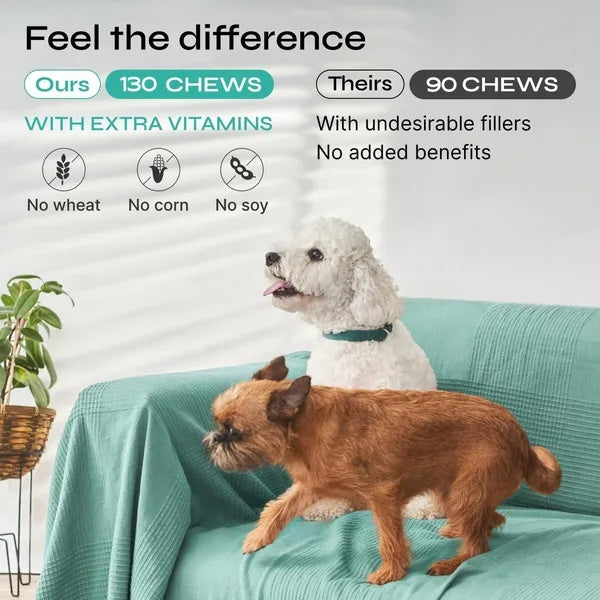 US Local Hemp Calming Chews for Dogs – Duck Flavor Anxiety Relief Treats with Hemp Seed Oil | Helps with Stress, Separation Anxiety & Storm Fear