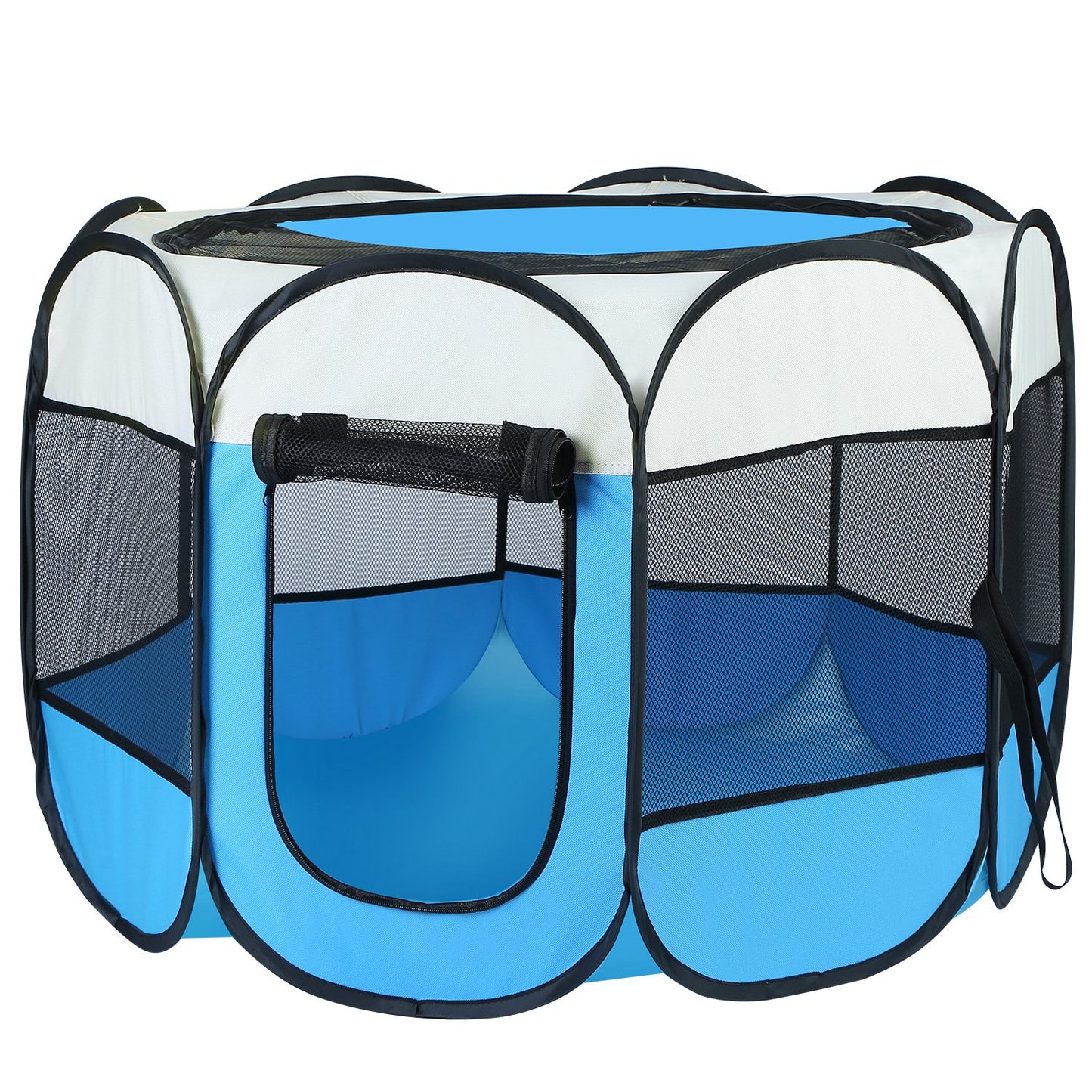 US Local Pink-Blue Options -- 1Pc Portable Foldable Pet Tent Exercise Pen Kennel Removable Zipper Top And Bottom Water Resistant Indoor Outdoor Use For Dogs Cats Other Pets
