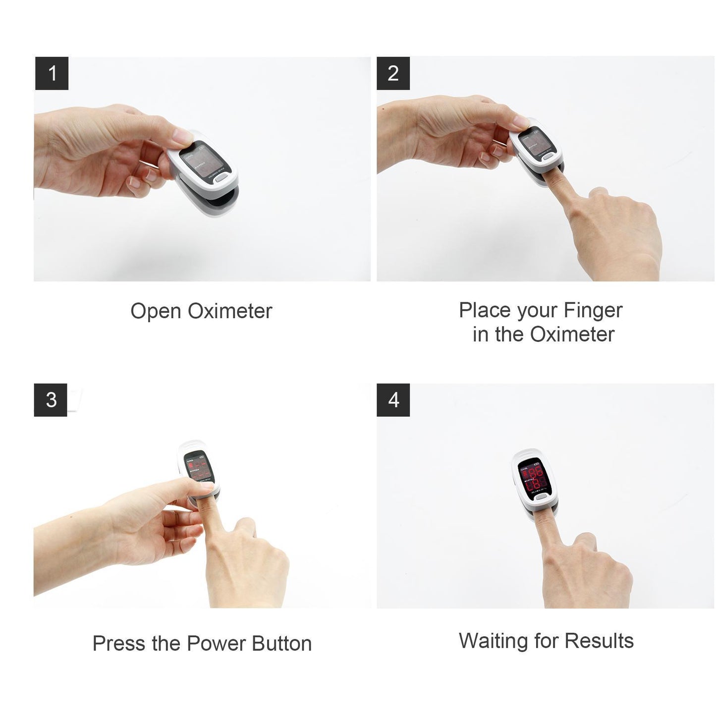 US Local Finger-clip Pulse Oximeter, Blood Oxygen Saturation And Heart Rate Monitoring, With Soft Case, FDA Approved