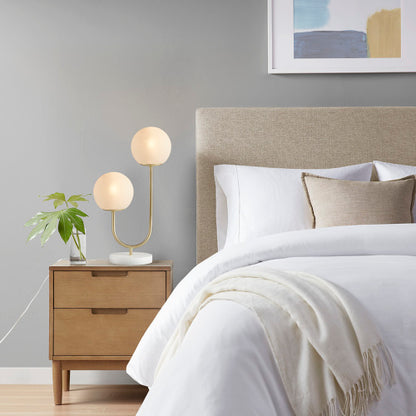 US Local Metal 2-Light Globe Table Lamp